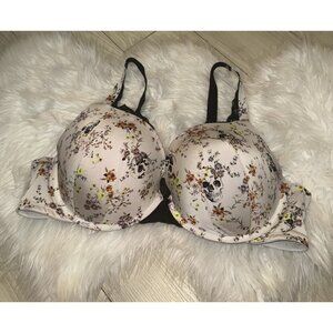 Torrid Curve Push Up Plunge Bra Underwire Skulls Floral Halloween Womens 44D